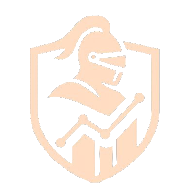 Squire Labs logo: knight helmet and data charts in a shield